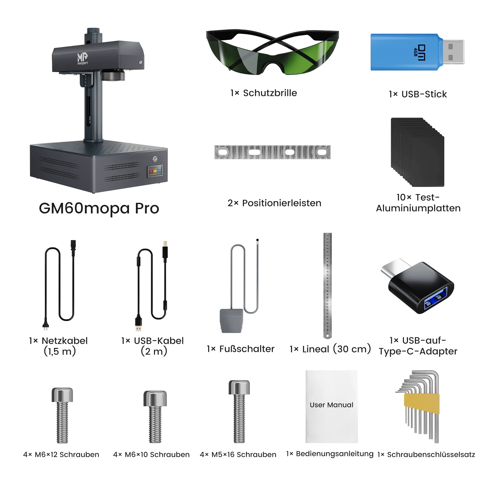 GM 30W /60W Mopa PRO JPT Laser Graviermaschine mit Autofokus für Metallgrav - Image 18