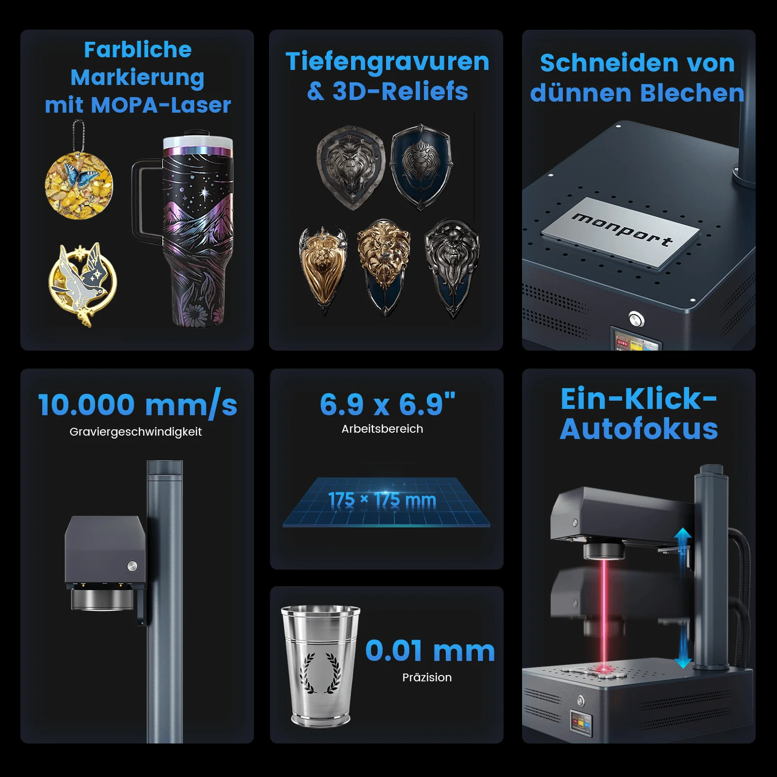 GM 30W /60W Mopa PRO JPT Laser Graviermaschine mit Autofokus für Metallgrav - Image 3
