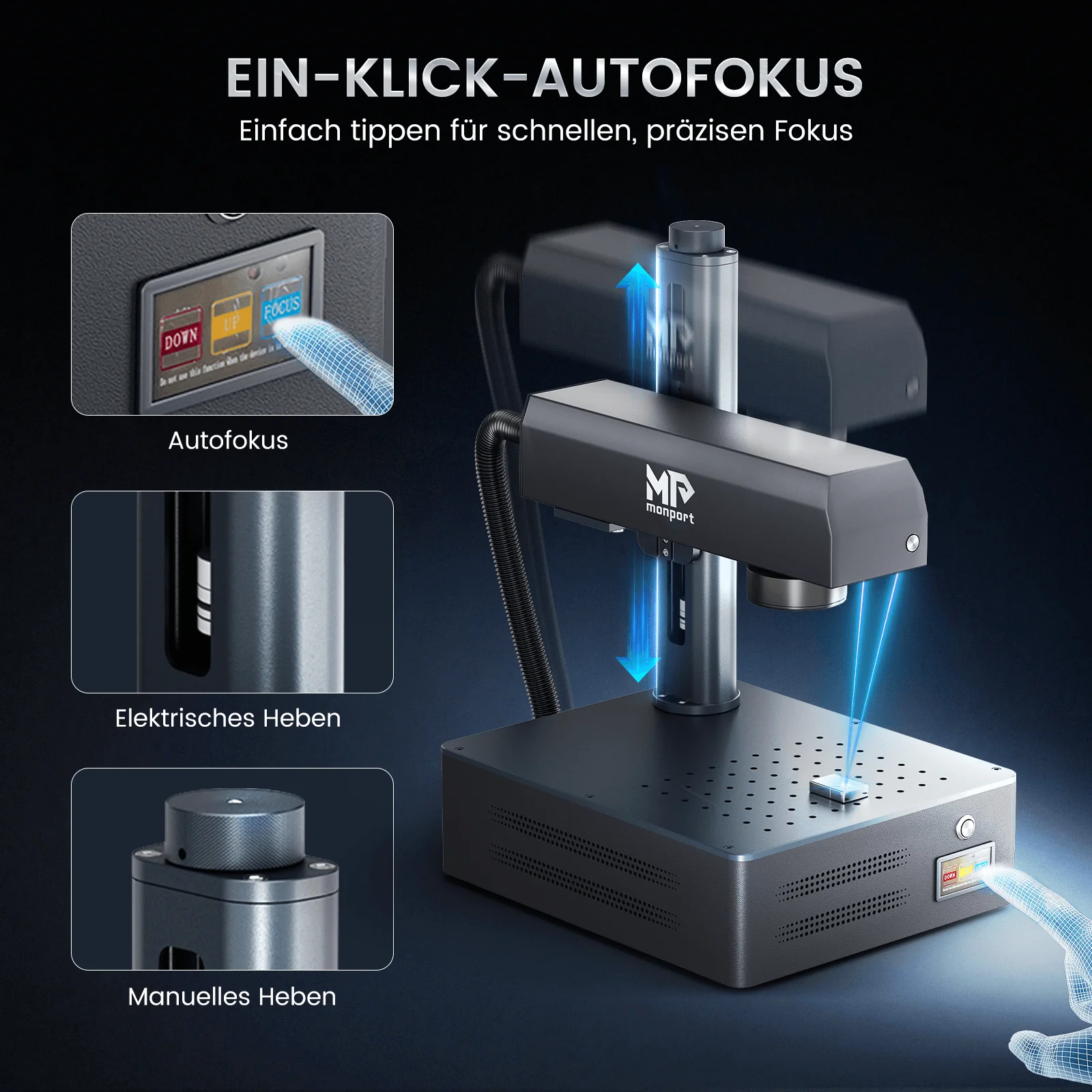 Monport GM 50W Pro Integrierte Faserlaser-Graviermaschine & Markiermaschine mit Autofokus - Maschine - Image 5