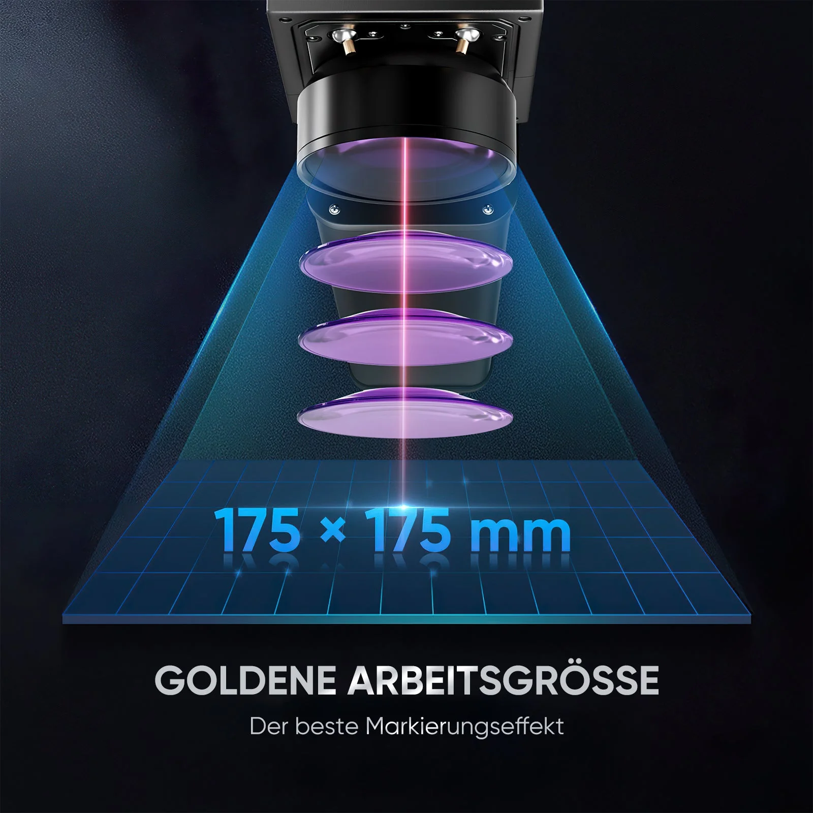 Monport 100W (175 x 175 mm) GPro MOPA Faserlaser Gravier & Markiermaschine mit manuellem Fokus - Image 9