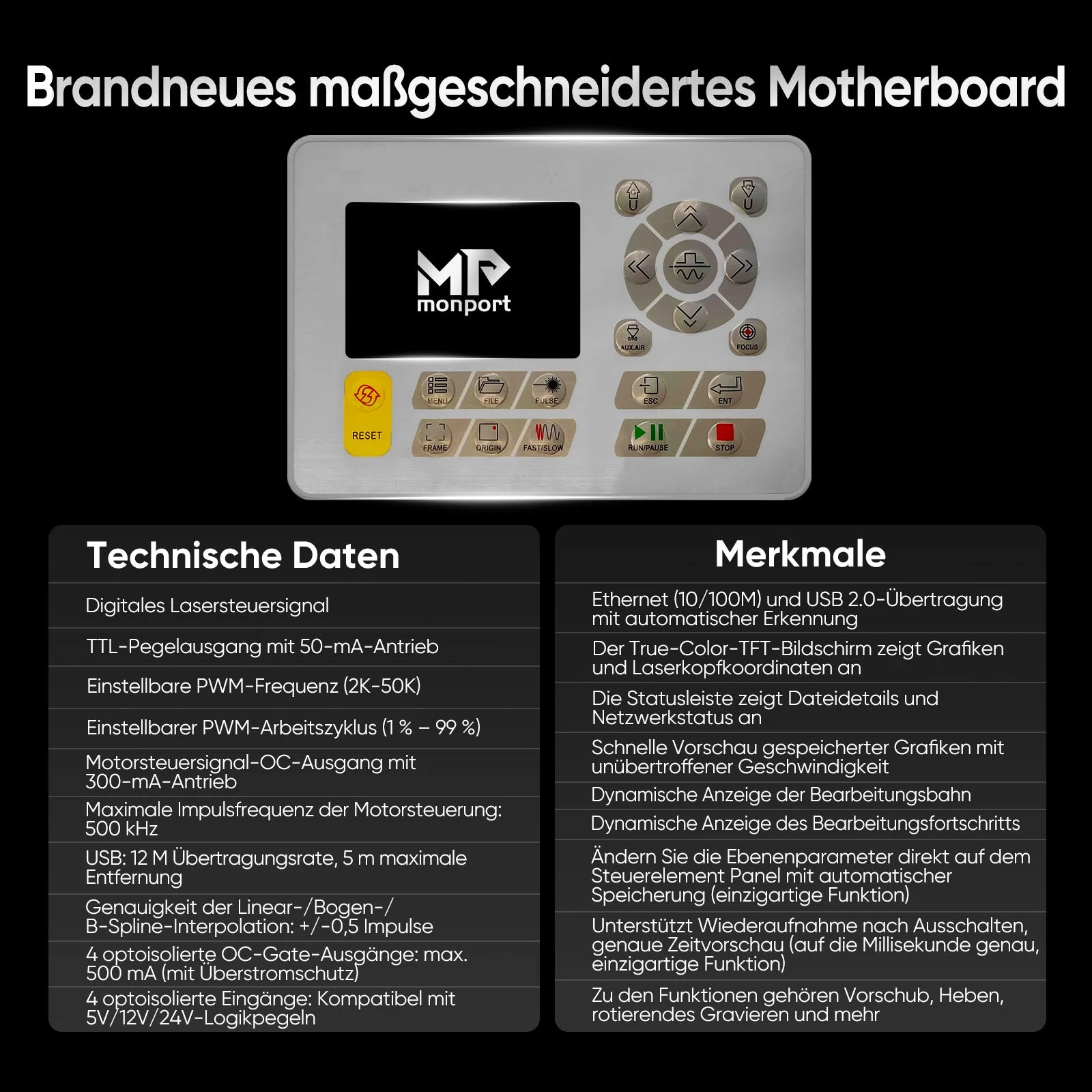 Monport 100W CO2 Laser Graviermaschine & Cutter (500x700mm) mit Autofokus - Image 9