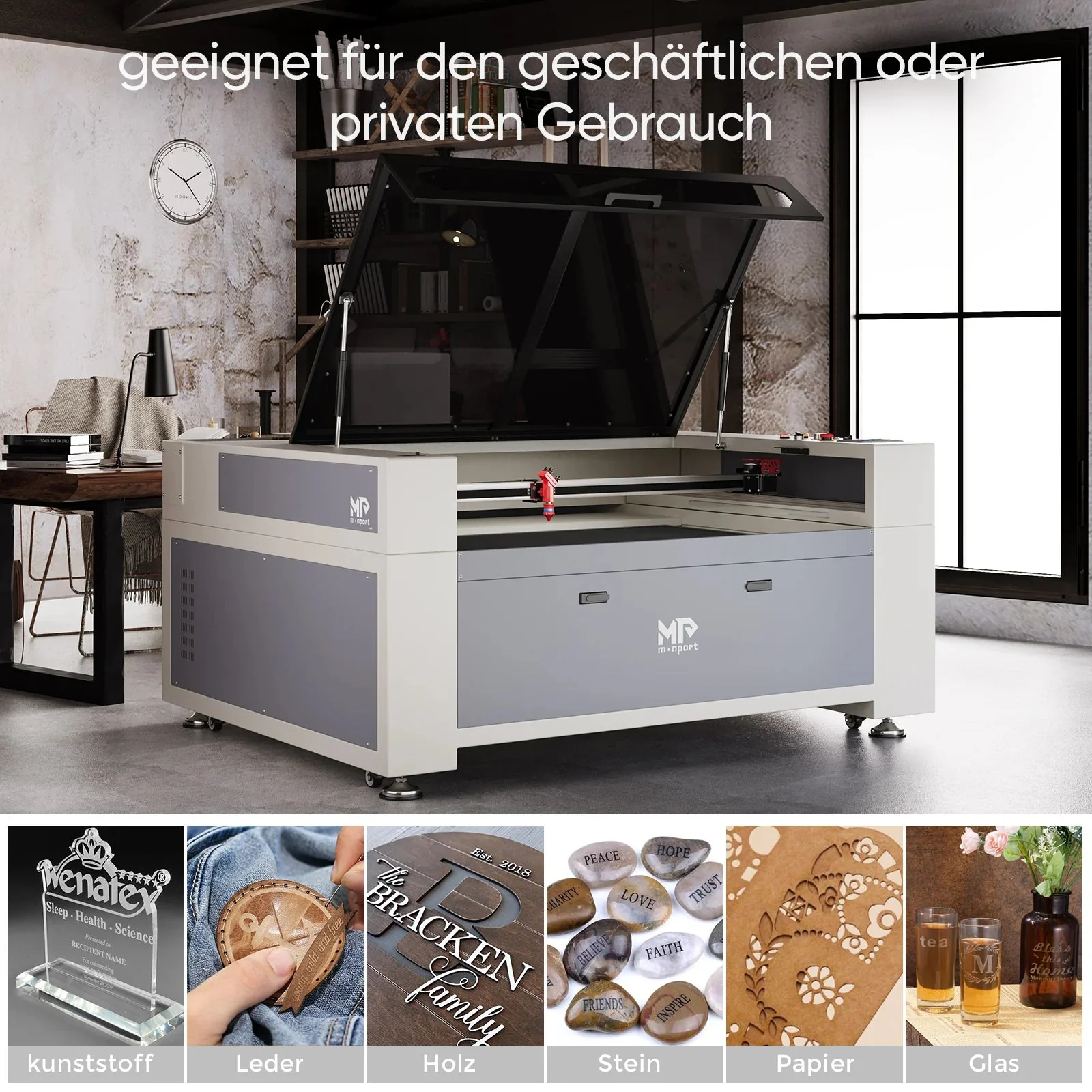 Monport 150W CO2 Eingebaut Wasserkühlsystem Laser Graviermaschine & Cutter mit (1600x 1000mm) Gravurfläche - Image 10