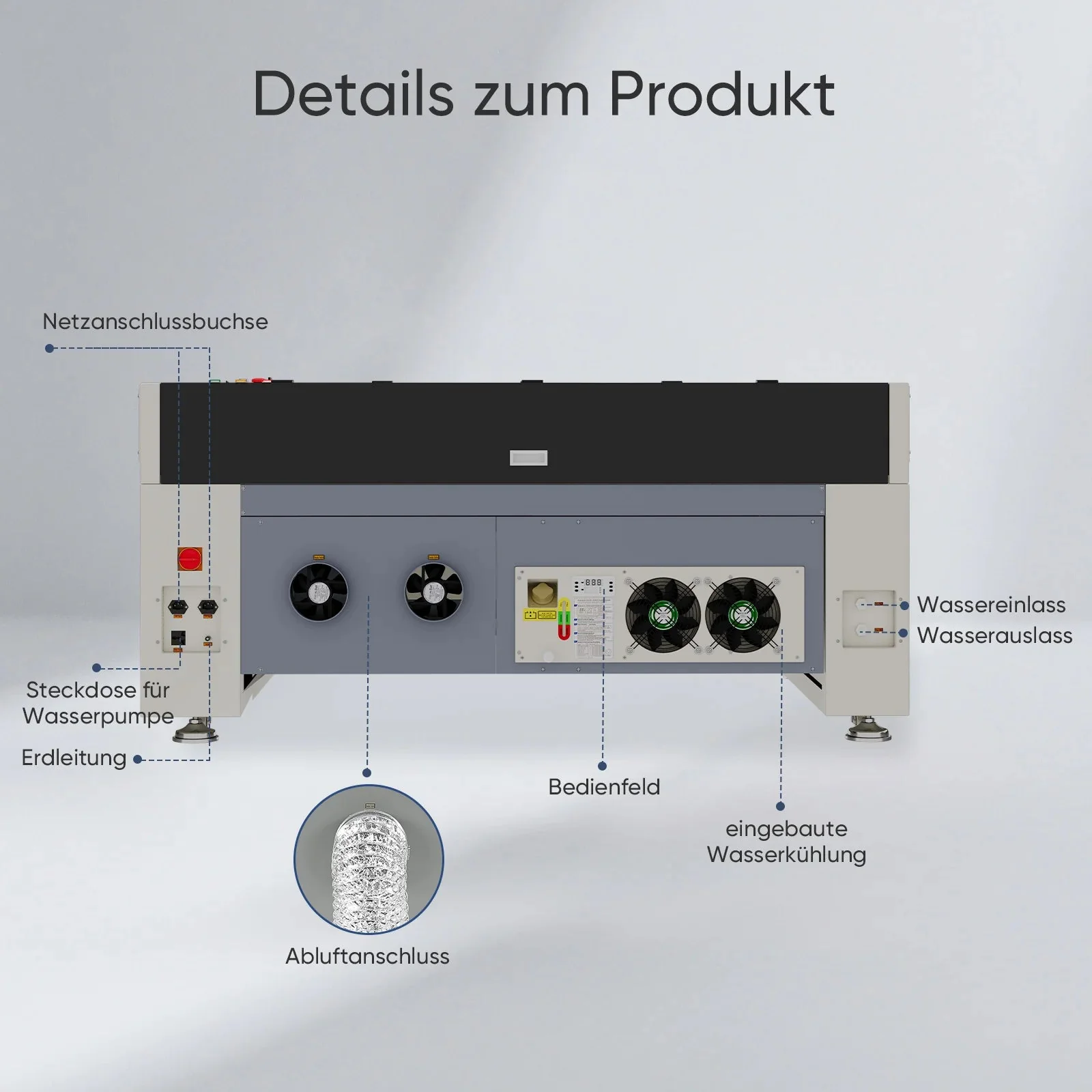 Monport 150W CO2 Eingebaut Wasserkühlsystem Laser Graviermaschine & Cutter mit (1600x 1000mm) Gravurfläche - Image 11