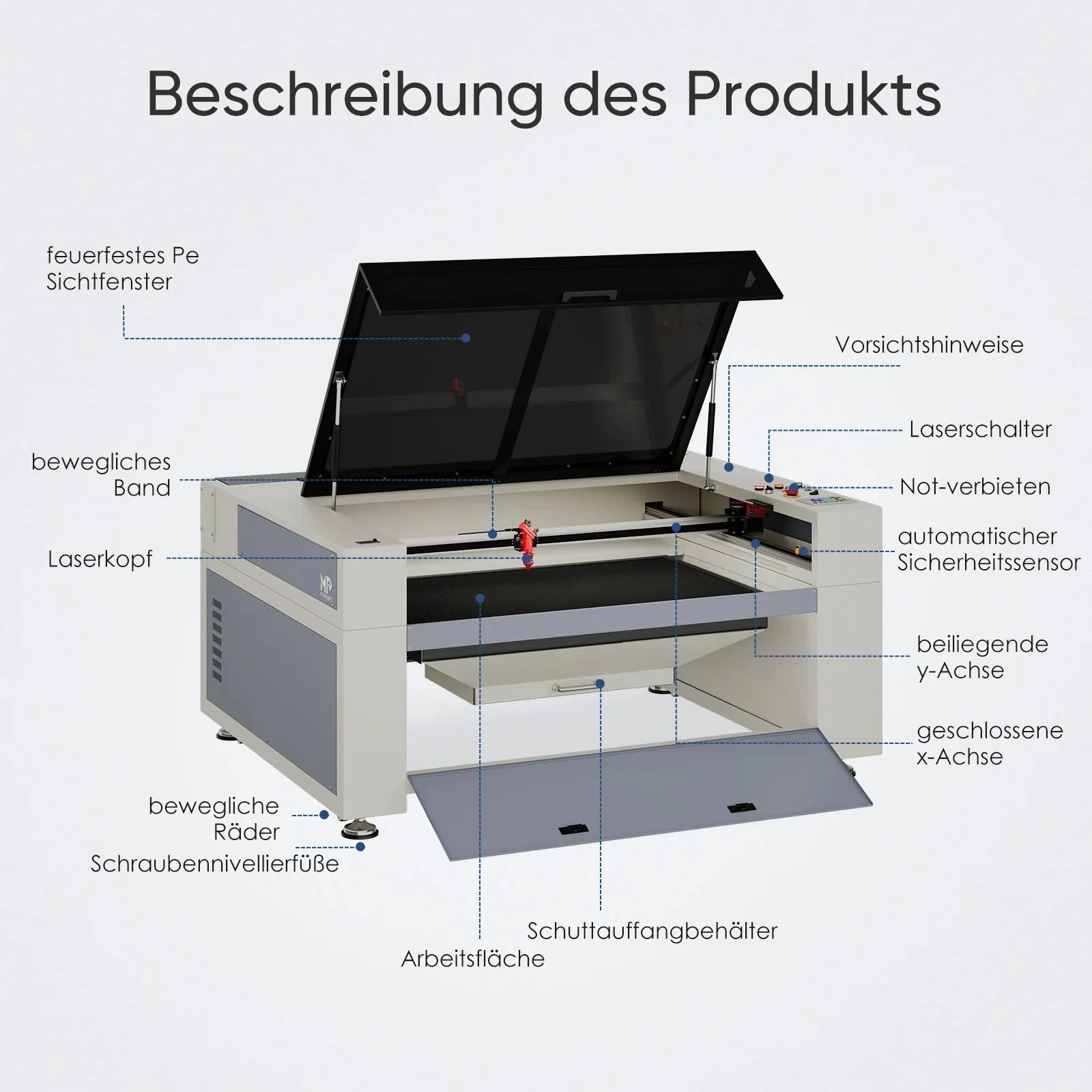 Monport 150W CO2 Eingebaut Wasserkühlsystem Laser Graviermaschine & Cutter mit (1600x 1000mm) Gravurfläche - Image 12