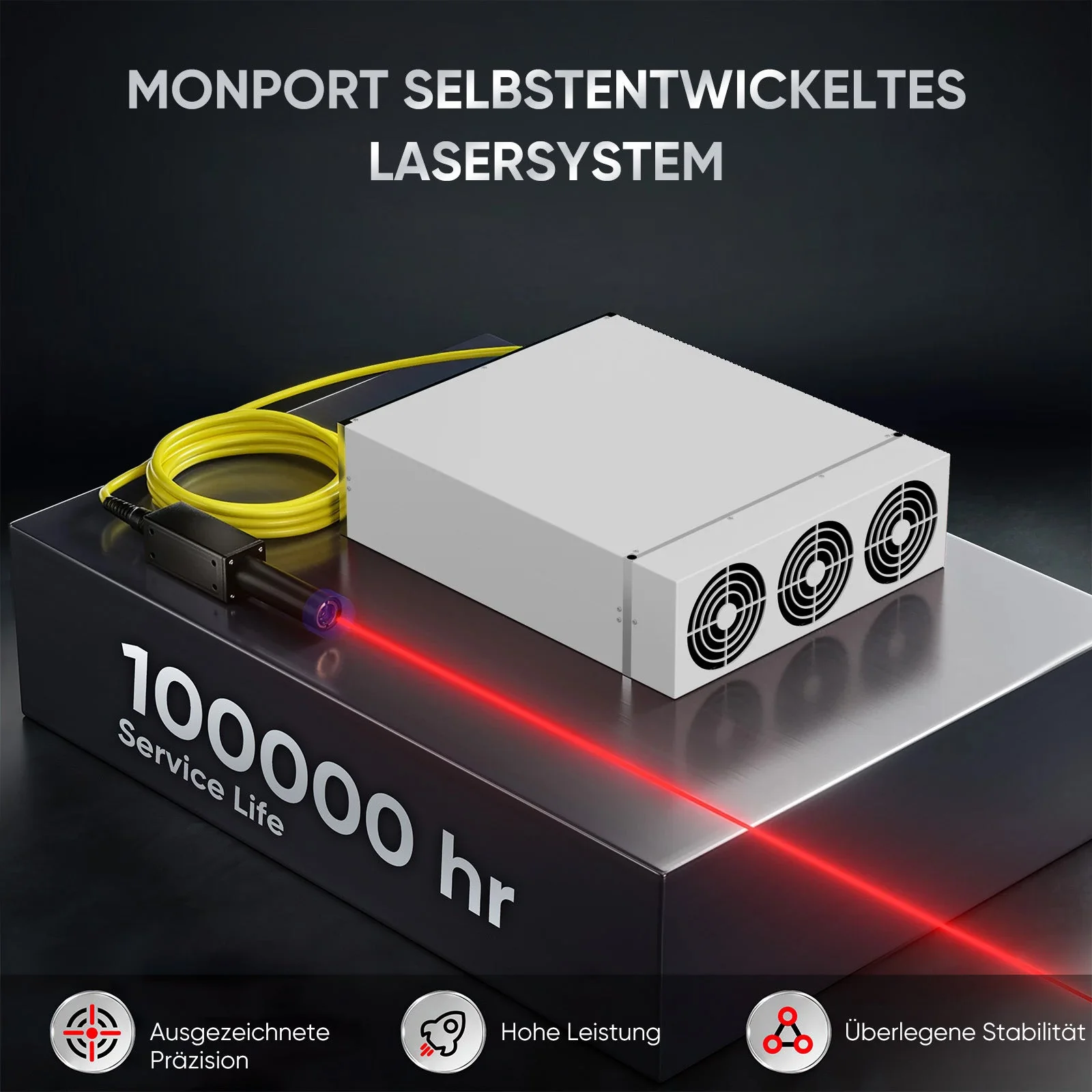 Monport 60W (175 x 175 mm) GPro MOPA Faserlaser Gravier & Markiermaschine mit manuellem Fokus - Image 7