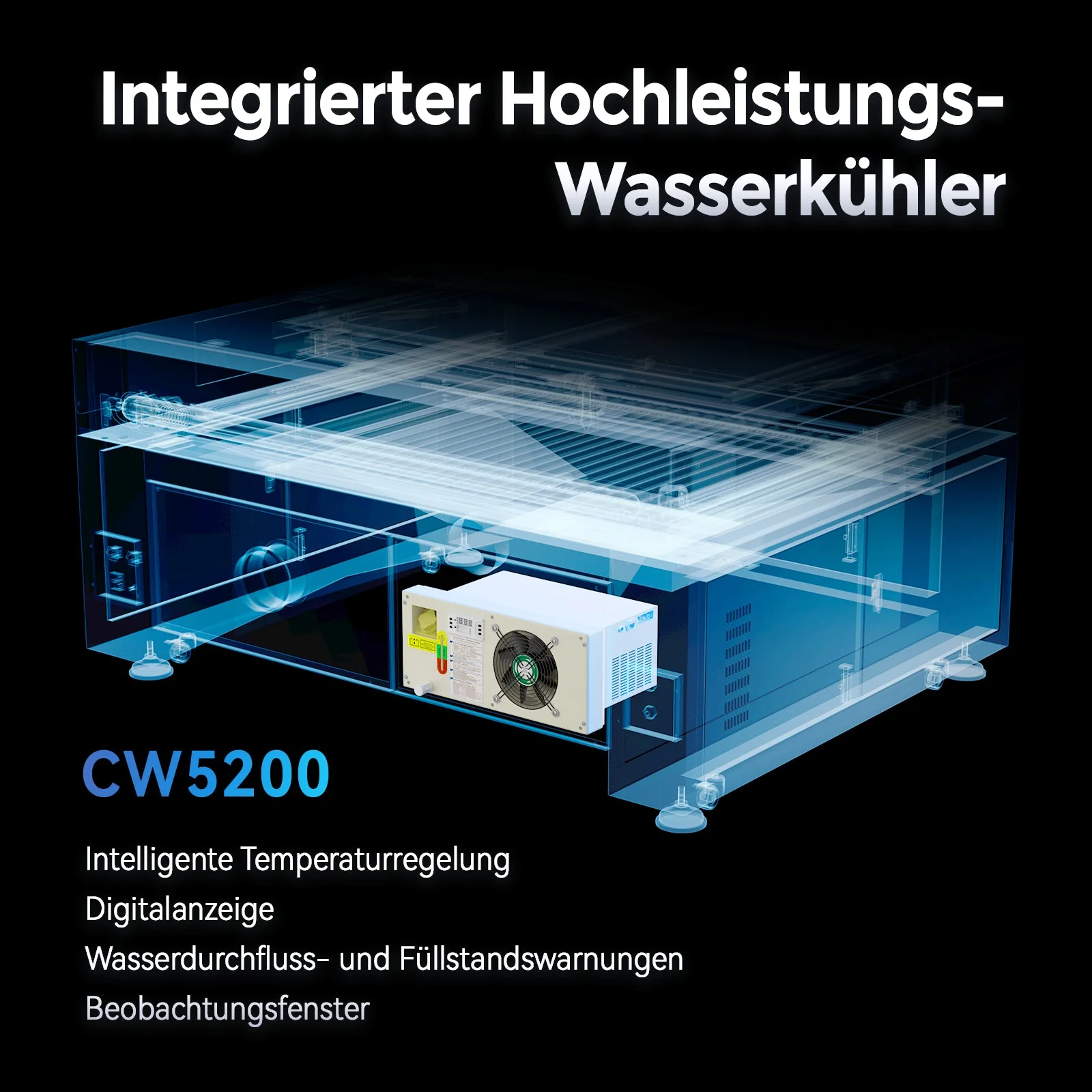 Monport Effi 13S verbesserte Version 130W CO2-Lasergravurmaschine und Schneidemaschine mit Autofokus-Funktion und integrierter Wasserkühler - Image 4