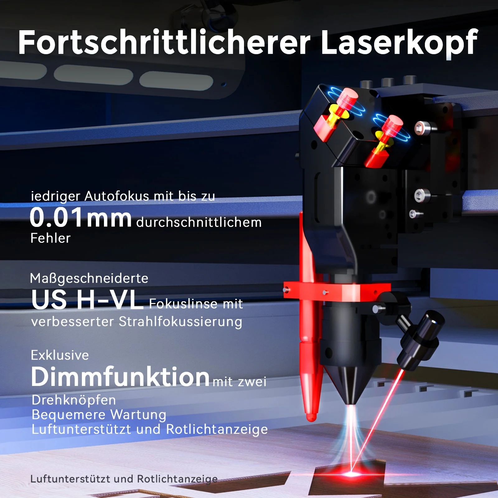 Monport Effi 16S verbesserte Version 150W CO2-Lasergravurmaschine und Schneidemaschine mit Autofokus-Funktion und integrierter Wasserkühler - Image 5