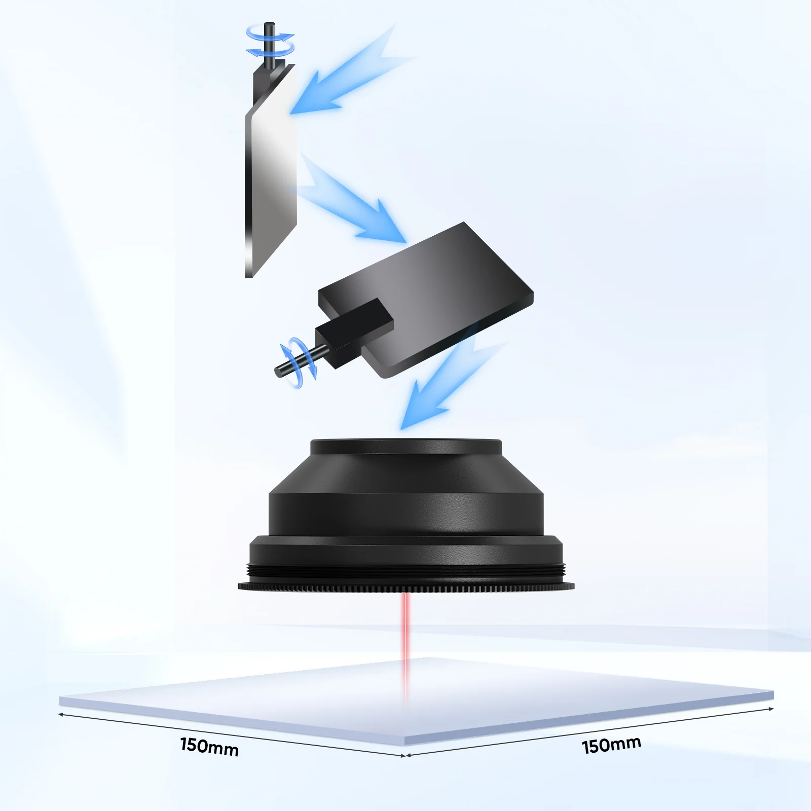 Monport F-theta M85 150mm*150mm Ersatzobjektiv für Faserlasergravierer - Image 8