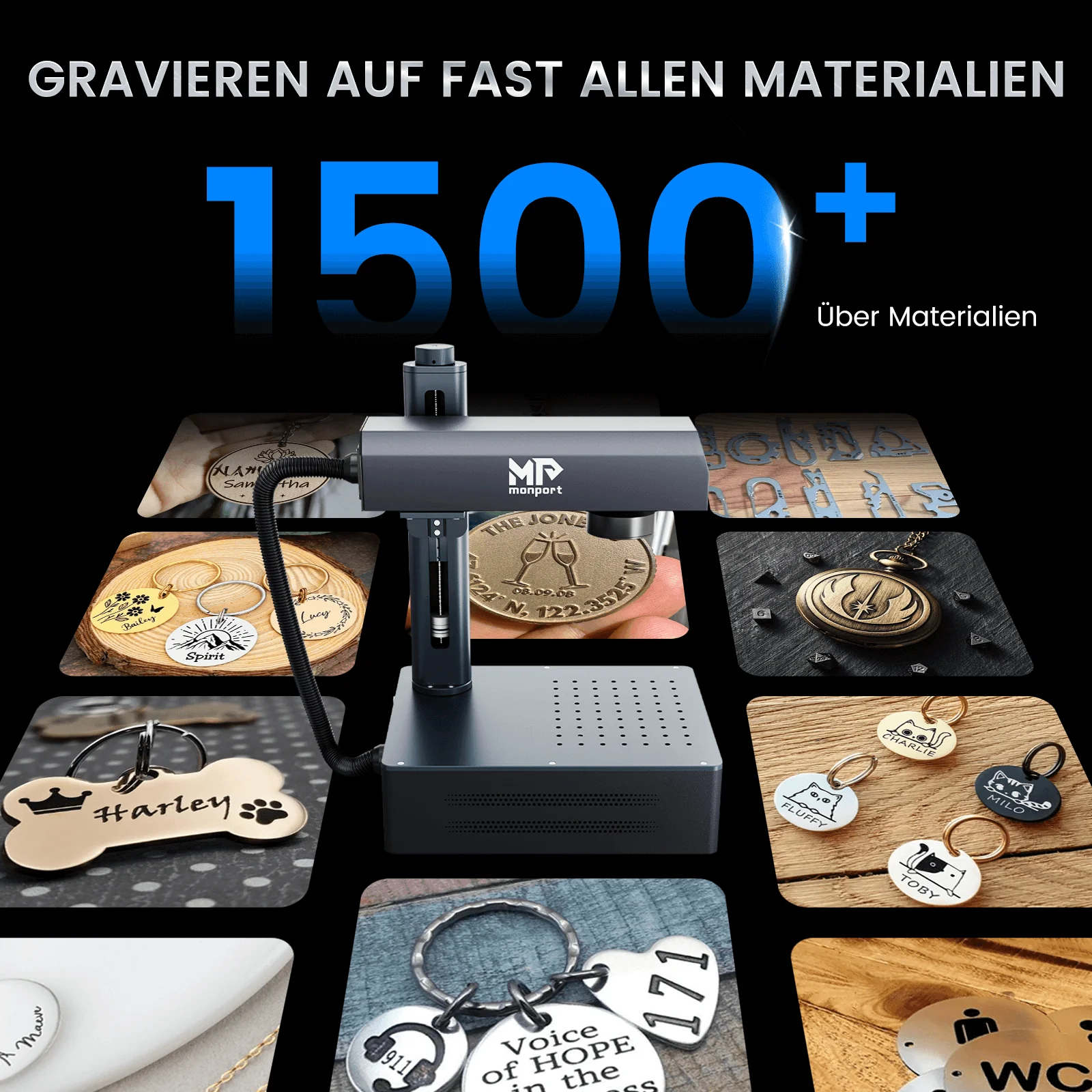 Monport GM 20W Pro Integrierte Faserlaser-Graviermaschine & Markiermaschine mit Autofokus - Maschine - Image 12