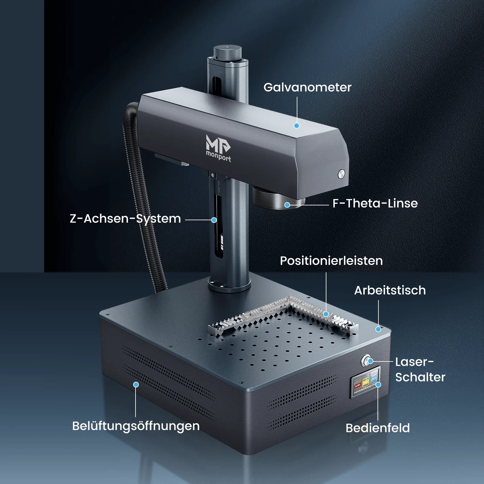 Monport GM 30W Pro Integrierte Faserlaser-Graviermaschine & Markiermaschine mit Autofokus - Maschine - Image 15
