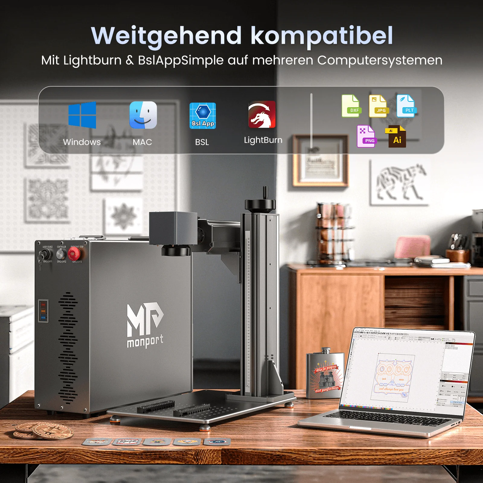 Monport GT 200W Split MOPA & Autofokus-Faserlaser-Gravierer & Farbemarkierungsmaschine - Image 18
