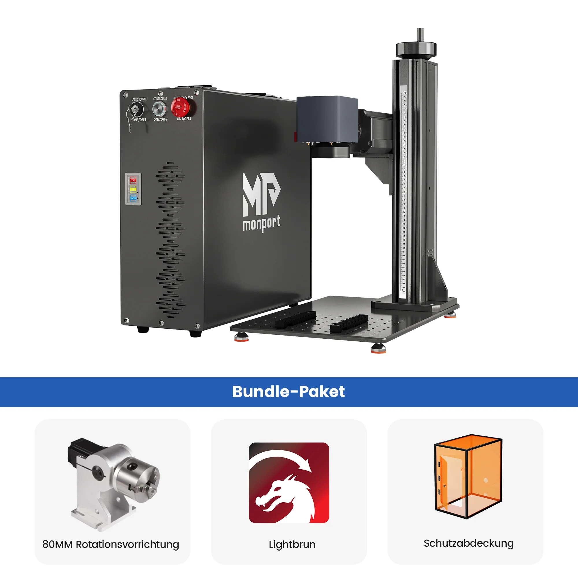 Monport GT 200W Split MOPA & Autofokus-Faserlaser-Gravierer & Farbemarkierungsmaschine - Image 38