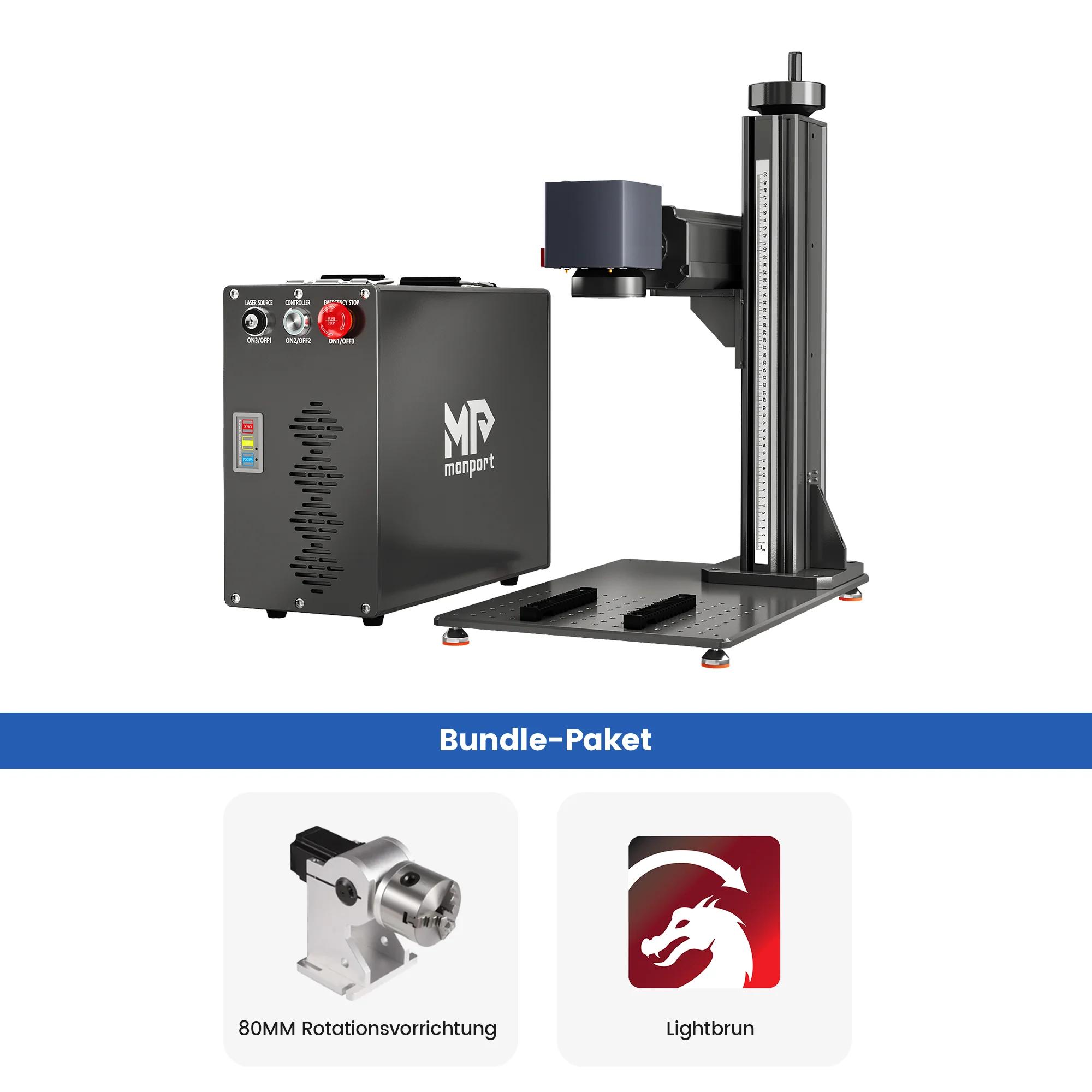 Monport GT 100W Getrennte MOPA-Faserlaser-Gravier- und Farbmarkiermaschine mit Autofokus – Gerät - Image 30