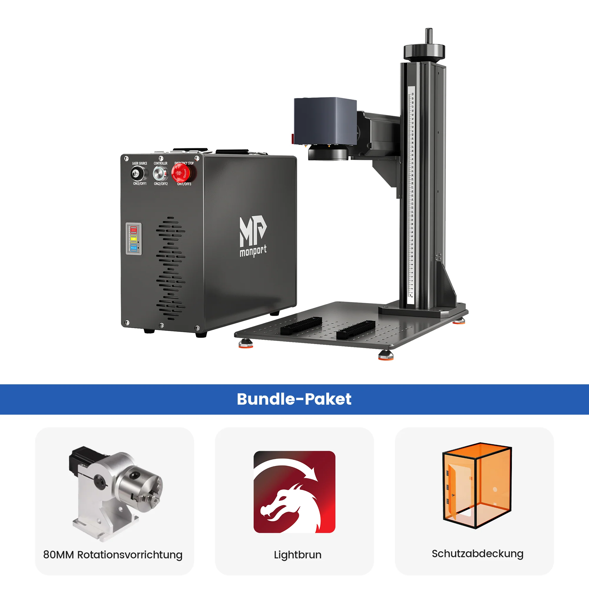 Monport GT 100W Getrennte MOPA-Faserlaser-Gravier- und Farbmarkiermaschine mit Autofokus – Gerät - Image 32