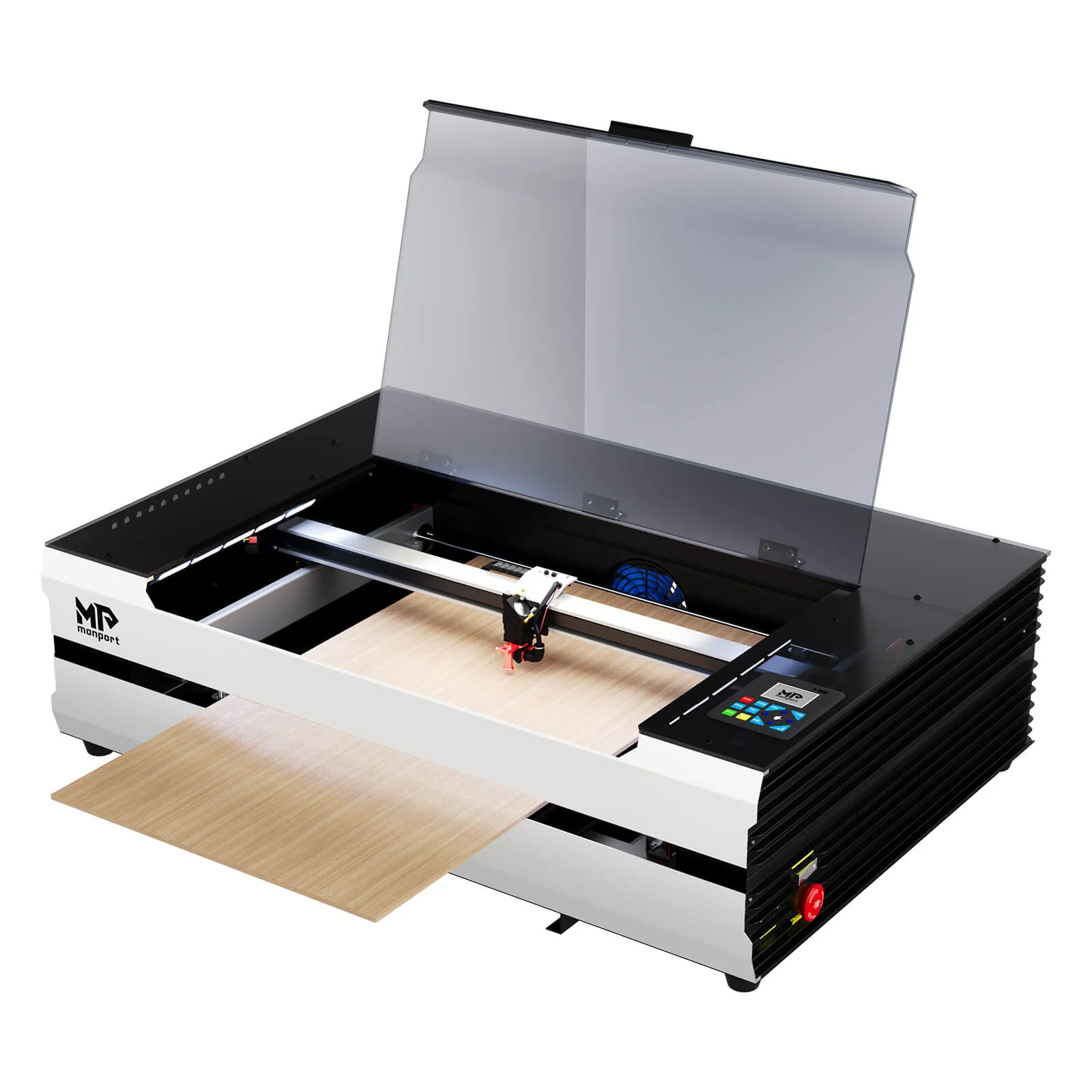 Monport Reno65 Pro 65W Desktop CO₂-Lasergravur- und Schneidemaschine (600×400 mm) mit DSP-Steuerung und magnetisch unterstütztem Fokus - Image 19