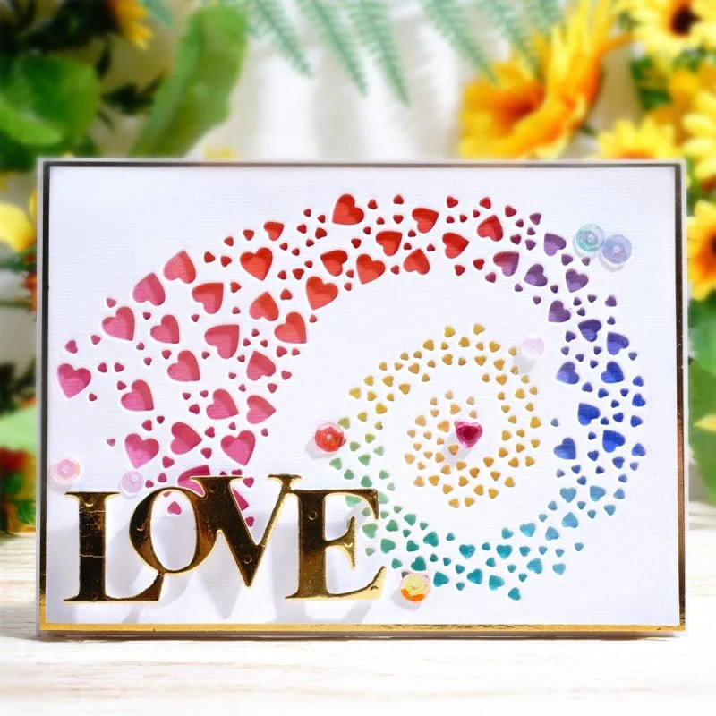 Trendige Lasergravurdatei: Bunte Liebe